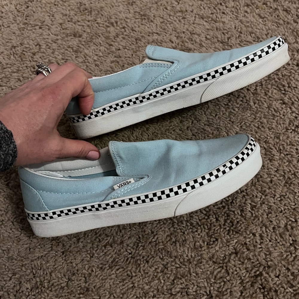 Vans Sky Blue Classic Slip-On Shoes - Picture 2 of 7